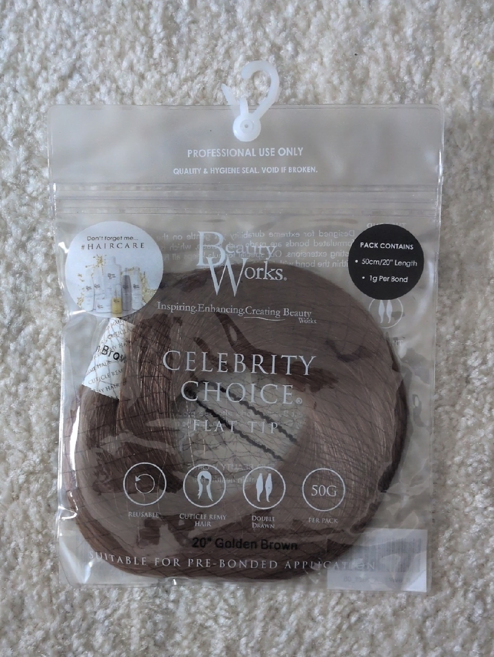 Beauty Works Celebrity Choice Flat Tip Hair Extensions - Golden Brown